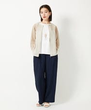 PHLHD46250 GEORGES RECH(小さいサイズ)(メゾン ドゥ サンク) ランダムピンストライプドビーバレルパンツ ブラウン