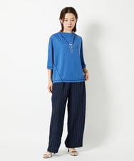 PHLHD46250 GEORGES RECH(小さいサイズ)(メゾン ドゥ サンク) ランダムピンストライプドビーバレルパンツ ブラウン
