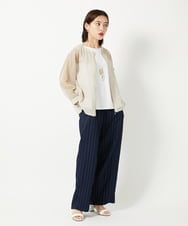 PHLHD46250 GEORGES RECH(小さいサイズ)(メゾン ドゥ サンク) ランダムピンストライプドビーバレルパンツ ブラウン