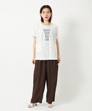 PHLHD46250 GEORGES RECH(小さいサイズ)(メゾン ドゥ サンク) ランダムピンストライプドビーバレルパンツ ブラウン