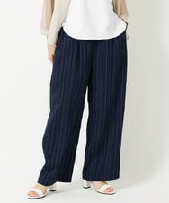 PHLHD46250 GEORGES RECH(小さいサイズ)(メゾン ドゥ サンク) ランダムピンストライプドビーバレルパンツ ネイビー