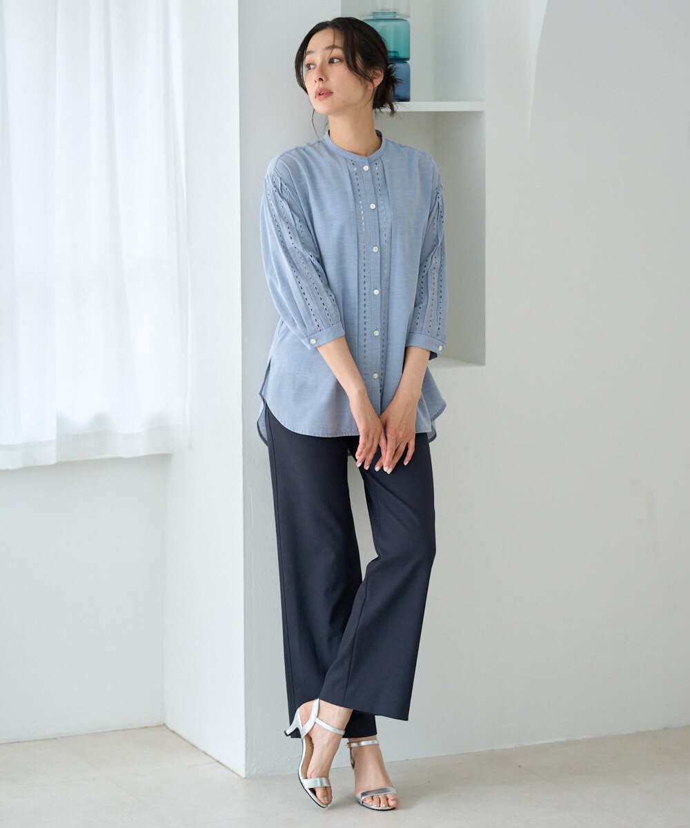 PHLHD52250 GEORGES RECH(小さいサイズ)(メゾン ドゥ サンク)  [日本製/新色追加]シェルタリングドライオックスワイドパンツ ベージュ