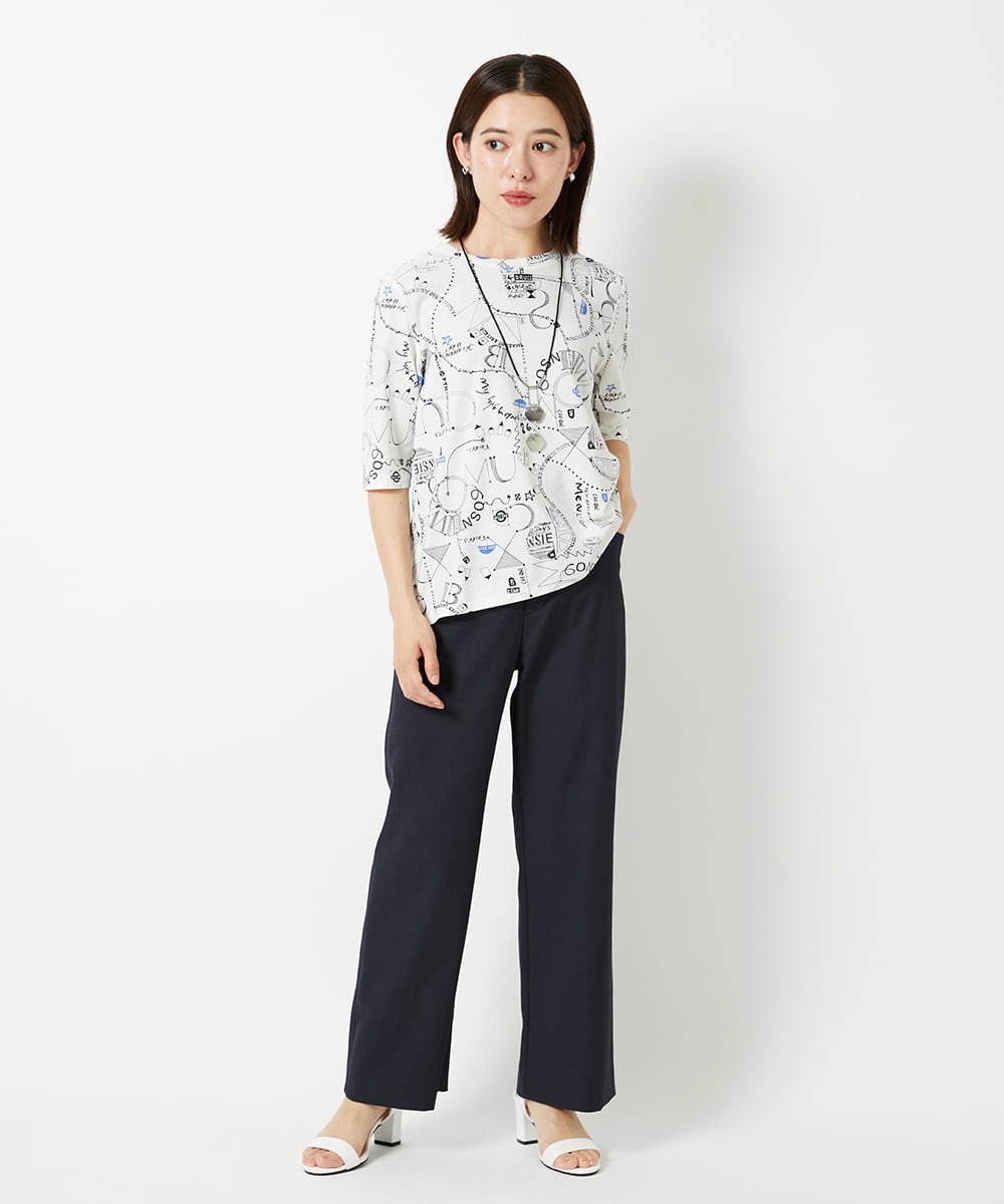 PHLHD52250 GEORGES RECH(小さいサイズ)(メゾン ドゥ サンク)  [日本製/新色追加]シェルタリングドライオックスワイドパンツ ベージュ