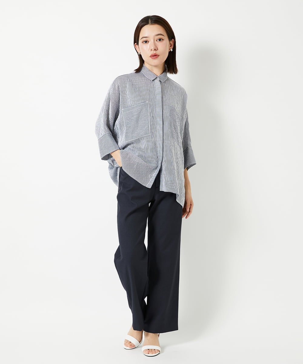 PHLHD52250 GEORGES RECH(小さいサイズ)(メゾン ドゥ サンク)  [日本製/新色追加]シェルタリングドライオックスワイドパンツ ベージュ