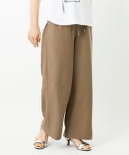PHLHE70230 GEORGES RECH(小さいサイズ)(メゾン ドゥ サンク) リネン混リラックスワイドパンツ ベージュ
