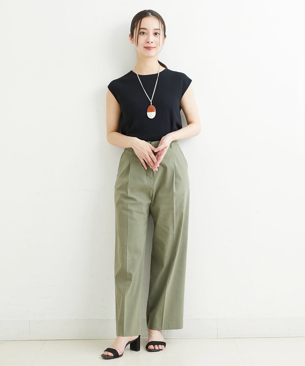 PHLHT01230 GEORGES RECH(小さいサイズ)(メゾン ドゥ サンク) [セットアップ対応]スマッシュリネンストレートパンツ カーキ