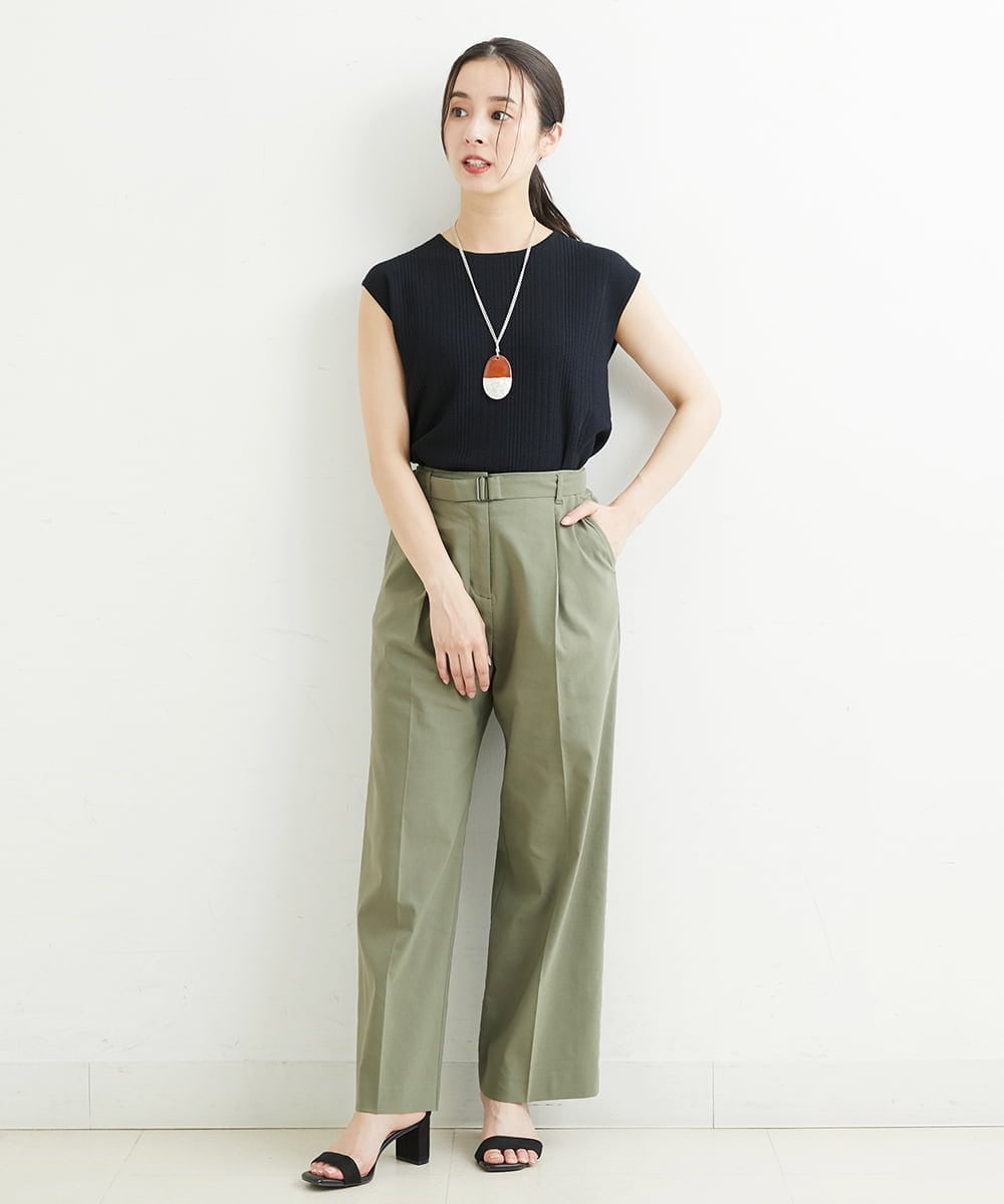 PHLHT01230 GEORGES RECH(小さいサイズ)(メゾン ドゥ サンク) [セットアップ対応]スマッシュリネンストレートパンツ カーキ
