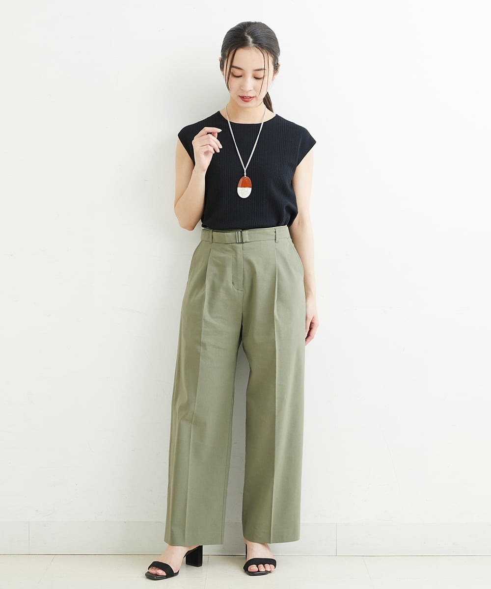 PHLHT01230 GEORGES RECH(小さいサイズ)(メゾン ドゥ サンク) [セットアップ対応]スマッシュリネンストレートパンツ カーキ