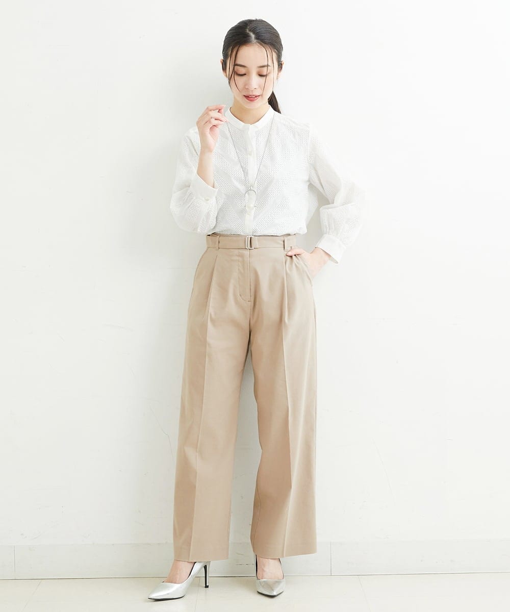 PHLHT01230 GEORGES RECH(小さいサイズ)(メゾン ドゥ サンク) [セットアップ対応]スマッシュリネンストレートパンツ カーキ