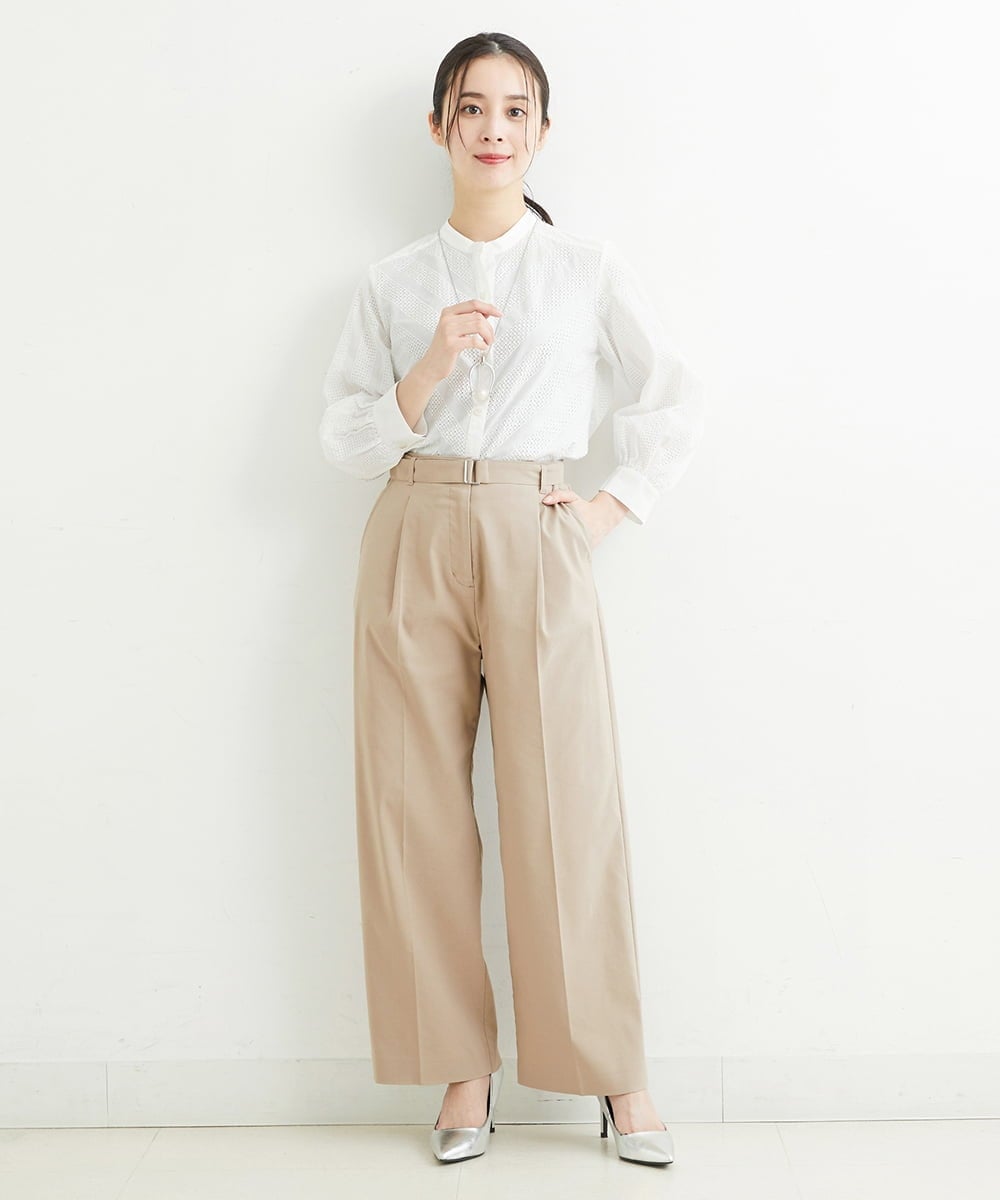 PHLHT01230 GEORGES RECH(小さいサイズ)(メゾン ドゥ サンク) [セットアップ対応]スマッシュリネンストレートパンツ カーキ