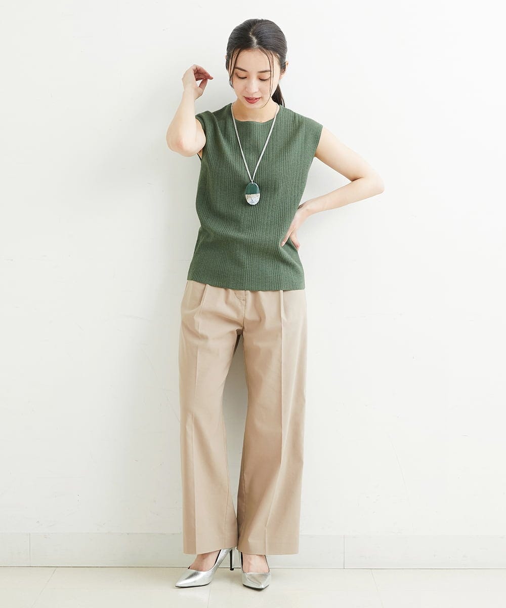 PHLHT01230 GEORGES RECH(小さいサイズ)(メゾン ドゥ サンク) [セットアップ対応]スマッシュリネンストレートパンツ カーキ