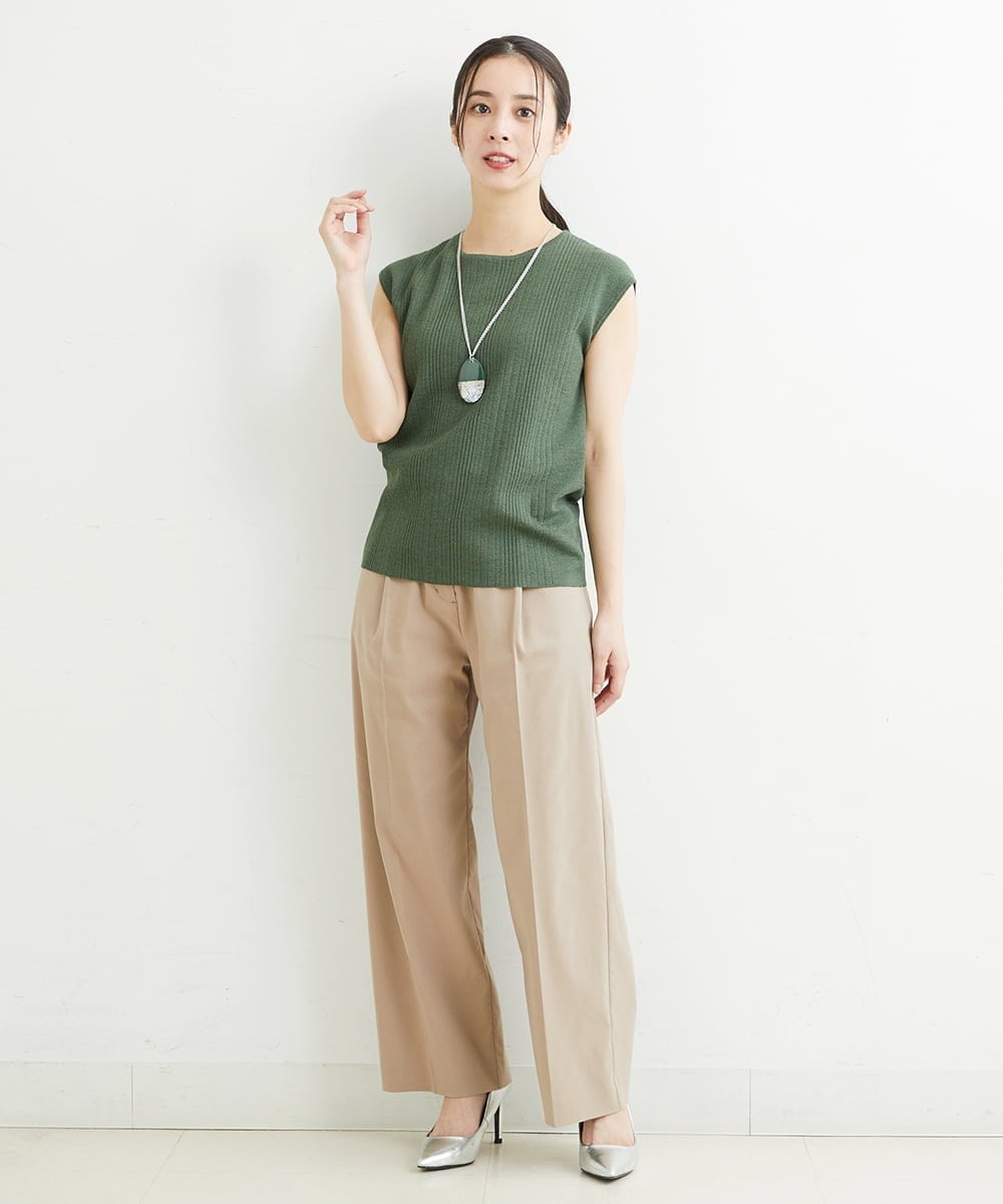 PHLHT01230 GEORGES RECH(小さいサイズ)(メゾン ドゥ サンク) [セットアップ対応]スマッシュリネンストレートパンツ カーキ