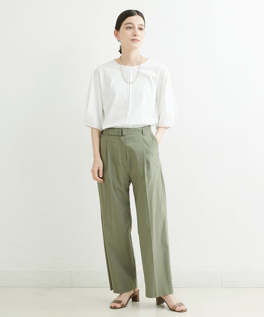 PHLHT01230 GEORGES RECH(小さいサイズ)(メゾン ドゥ サンク) [セットアップ対応]スマッシュリネンストレートパンツ カーキ