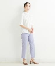 PHLHT09210 GEORGES RECH(小さいサイズ)(メゾン ドゥ サンク) [接触冷感/ 日本製]スリムテーパードセンタープレスパンツ ラベンダー