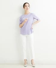 PHLHT09210 GEORGES RECH(小さいサイズ)(メゾン ドゥ サンク) [接触冷感/ 日本製]スリムテーパードセンタープレスパンツ ラベンダー