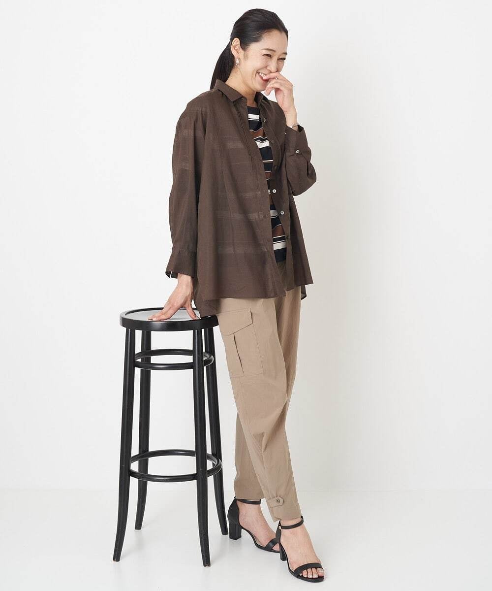 PHLHT17270 GEORGES RECH(小さいサイズ)(メゾン ドゥ サンク) タスランストレッチカーゴパンツ カーキ