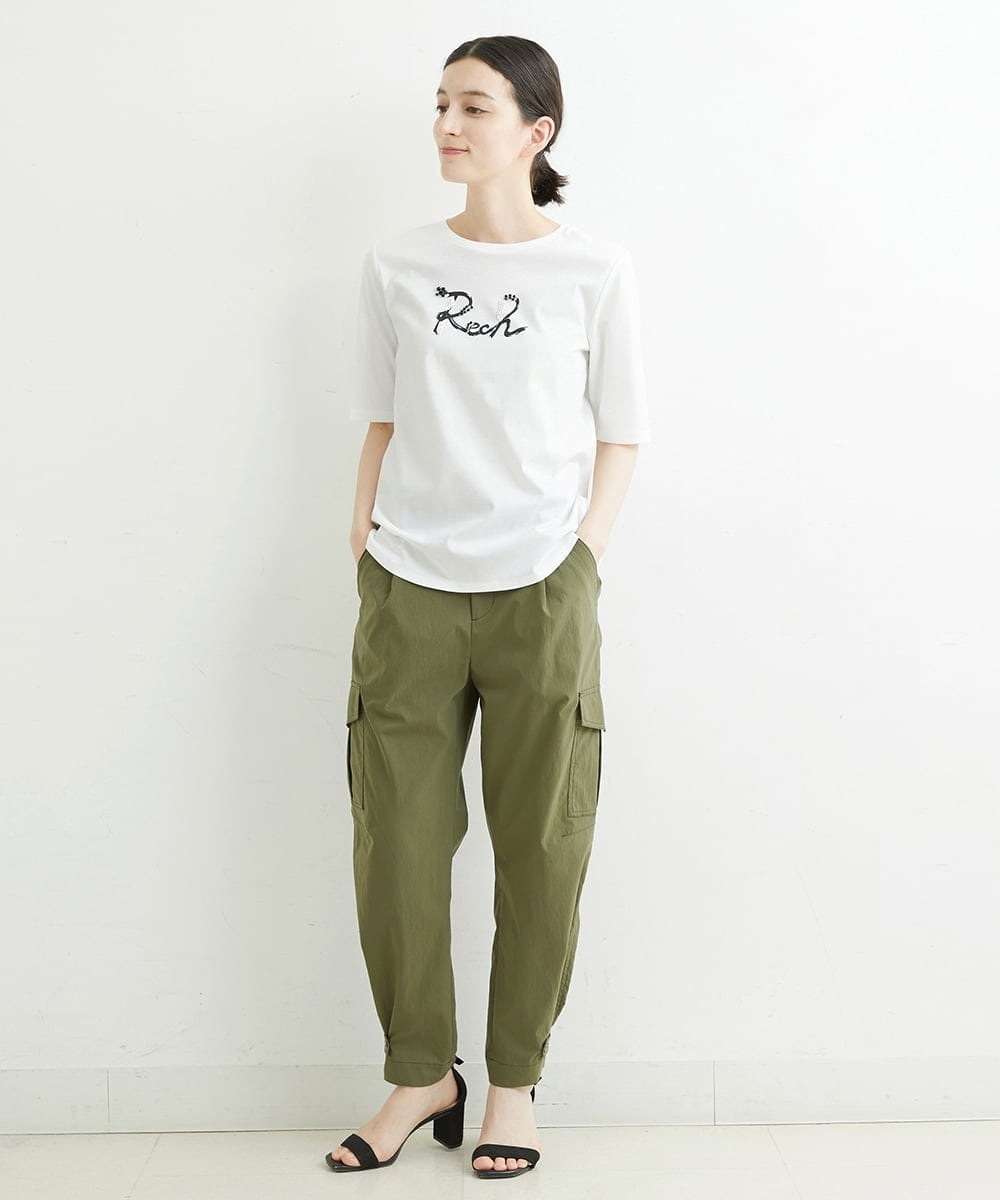 PHLHT17270 GEORGES RECH(小さいサイズ)(メゾン ドゥ サンク) タスランストレッチカーゴパンツ カーキ