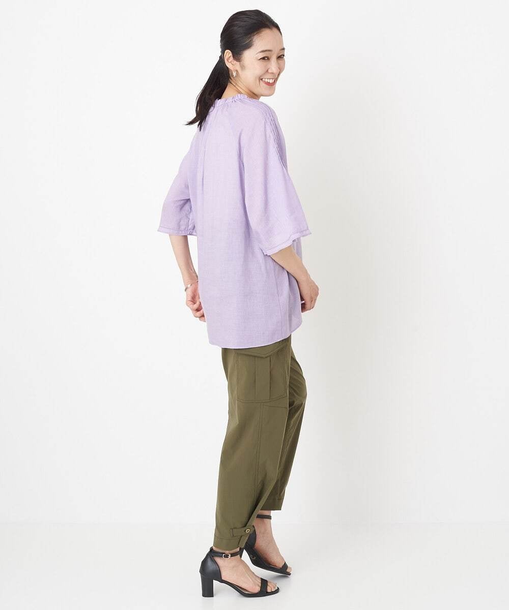 PHLHT17270 GEORGES RECH(小さいサイズ)(メゾン ドゥ サンク) タスランストレッチカーゴパンツ カーキ