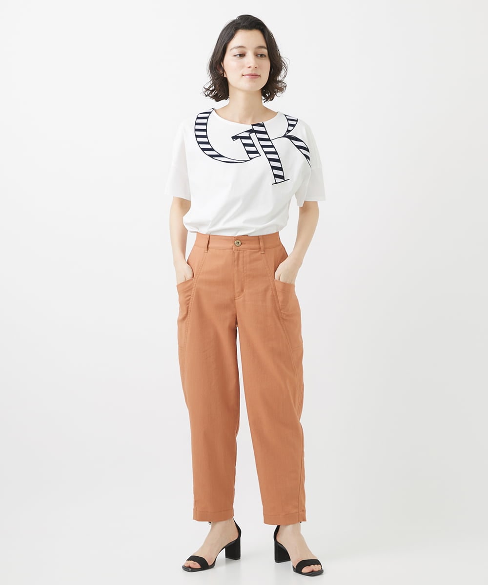 PHLHW12270 GEORGES RECH(小さいサイズ)(メゾン ドゥ サンク)  [日本製]シャンブレーツイルパンツ ライトグレー