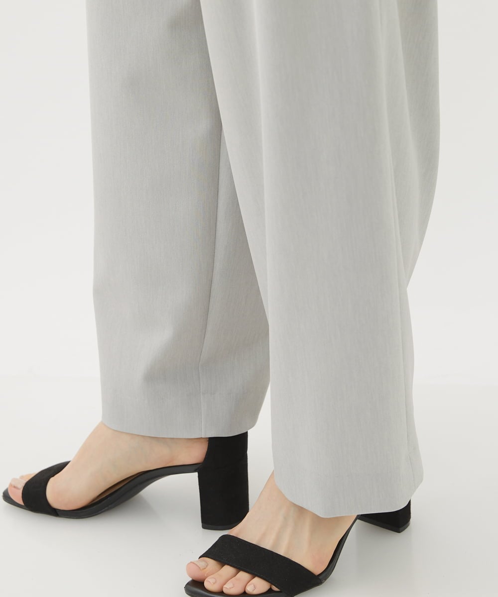 PHLHX37210 GEORGES RECH(小さいサイズ)(メゾン ドゥ サンク) ツイルタックワイドストレートパンツ ライトグレー
