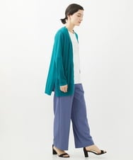 PHLHX37210 GEORGES RECH(小さいサイズ)(メゾン ドゥ サンク) ツイルタックワイドストレートパンツ ライトグレー