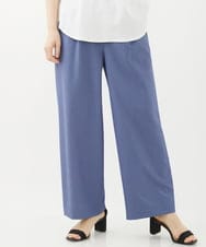 PHLHX37210 GEORGES RECH(小さいサイズ)(メゾン ドゥ サンク) ツイルタックワイドストレートパンツ ライトグレー