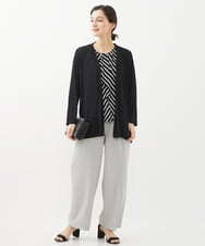 PHLHX37210 GEORGES RECH(小さいサイズ)(メゾン ドゥ サンク) ツイルタックワイドストレートパンツ ライトグレー