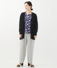 PHLHX37210 GEORGES RECH(小さいサイズ)(メゾン ドゥ サンク) ツイルタックワイドストレートパンツ ライトグレー