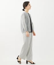 PHLHX37210 GEORGES RECH(小さいサイズ)(メゾン ドゥ サンク) ツイルタックワイドストレートパンツ ライトグレー