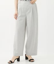 PHLHX37210 GEORGES RECH(小さいサイズ)(メゾン ドゥ サンク) ツイルタックワイドストレートパンツ ライトグレー
