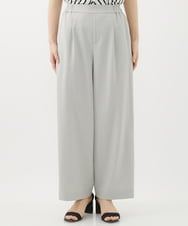 PHLHX37210 GEORGES RECH(小さいサイズ)(メゾン ドゥ サンク) ツイルタックワイドストレートパンツ ライトグレー