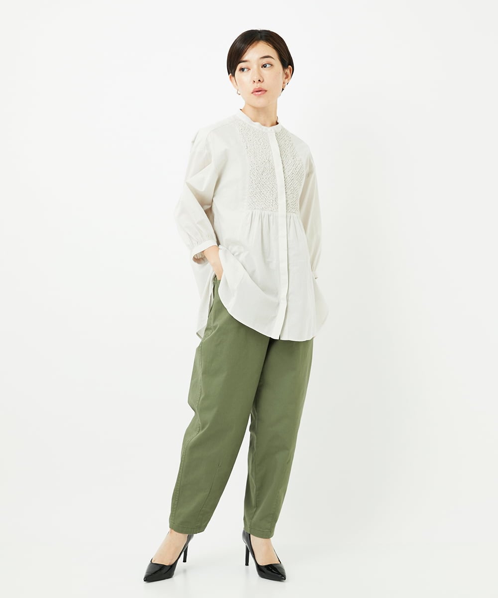 PHLJB33250 GEORGES RECH(小さいサイズ)(メゾン ドゥ サンク) バレルレックテーパードパンツ ベージュ