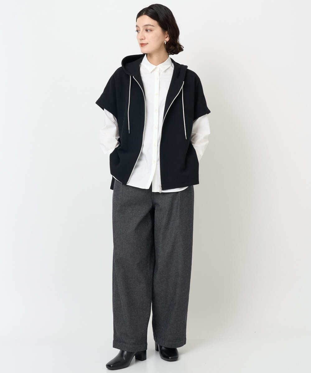 PHLJB40290 GEORGES RECH(小さいサイズ)(メゾン ドゥ サンク)  [セットアップ対応]バレルワイドブラックデニムパンツ ブラック