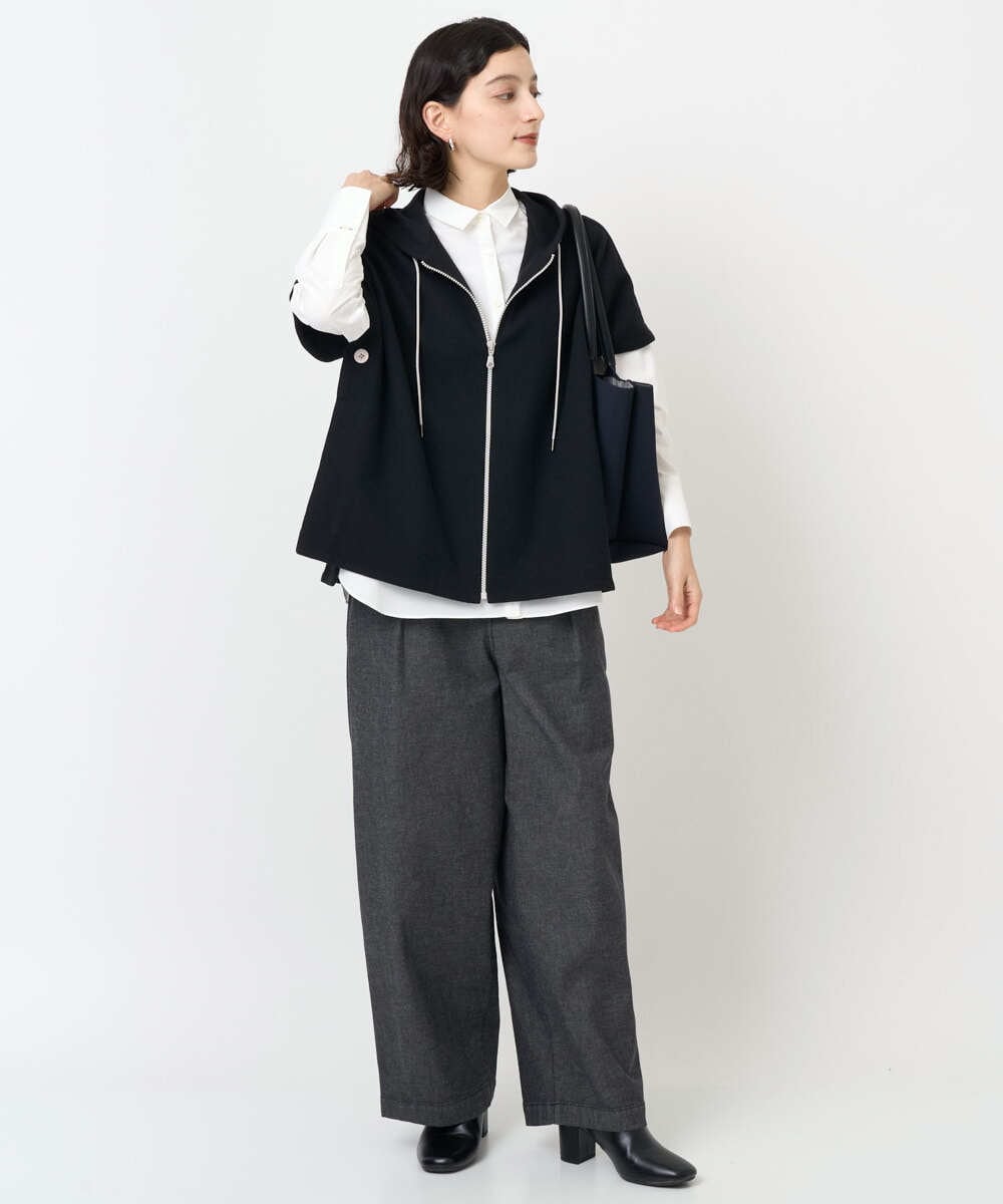 PHLJB40290 GEORGES RECH(小さいサイズ)(メゾン ドゥ サンク)  [セットアップ対応]バレルワイドブラックデニムパンツ ブラック
