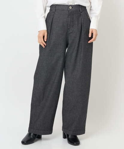 PHLJB40290 GEORGES RECH(小さいサイズ)  [セットアップ対応]バレルワイドブラックデニムパンツ