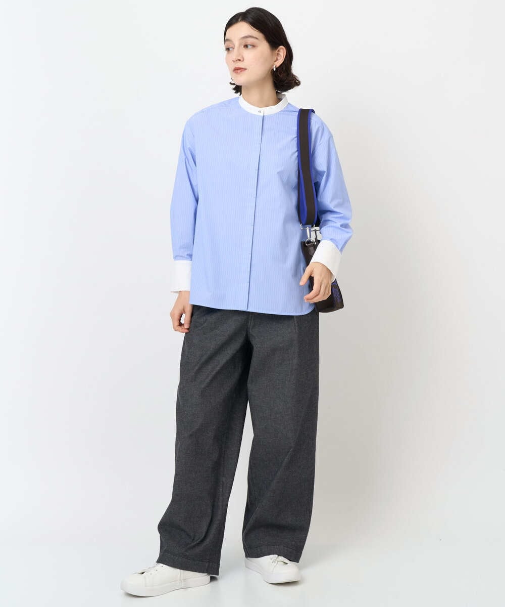 PHLJB40290 GEORGES RECH(小さいサイズ)(メゾン ドゥ サンク)  [セットアップ対応]バレルワイドブラックデニムパンツ ブラック