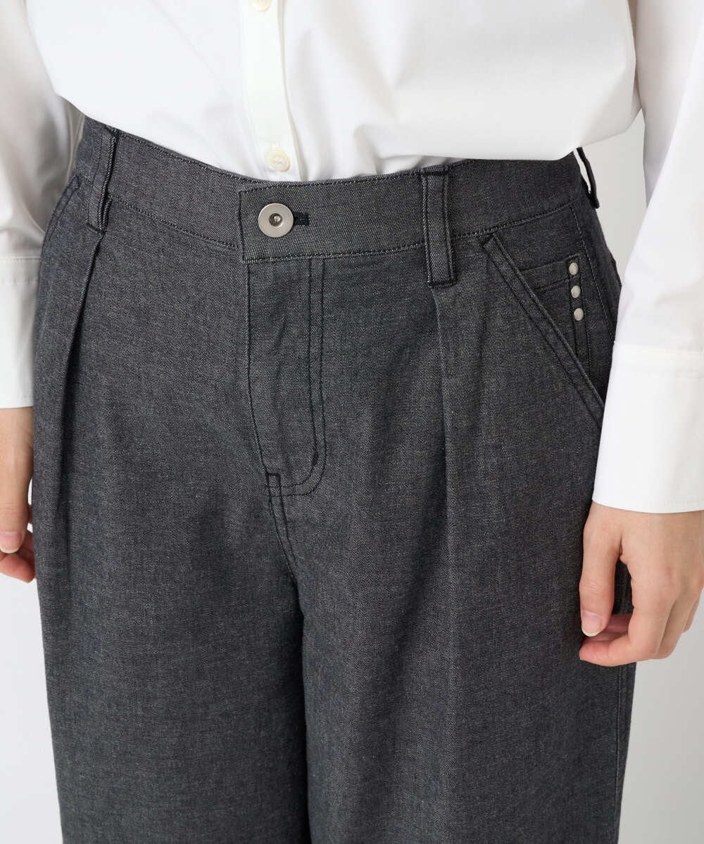 PHLJB40290 GEORGES RECH(小さいサイズ)(メゾン ドゥ サンク)  [セットアップ対応]バレルワイドブラックデニムパンツ ブラック