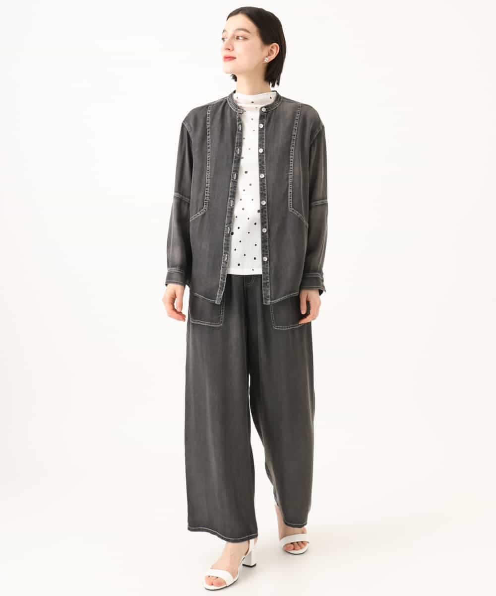 PHLJE08270 GEORGES RECH(小さいサイズ)(メゾン ドゥ サンク)  [セットアップ対応]ライトデニムイージーワイドパンツ グレー