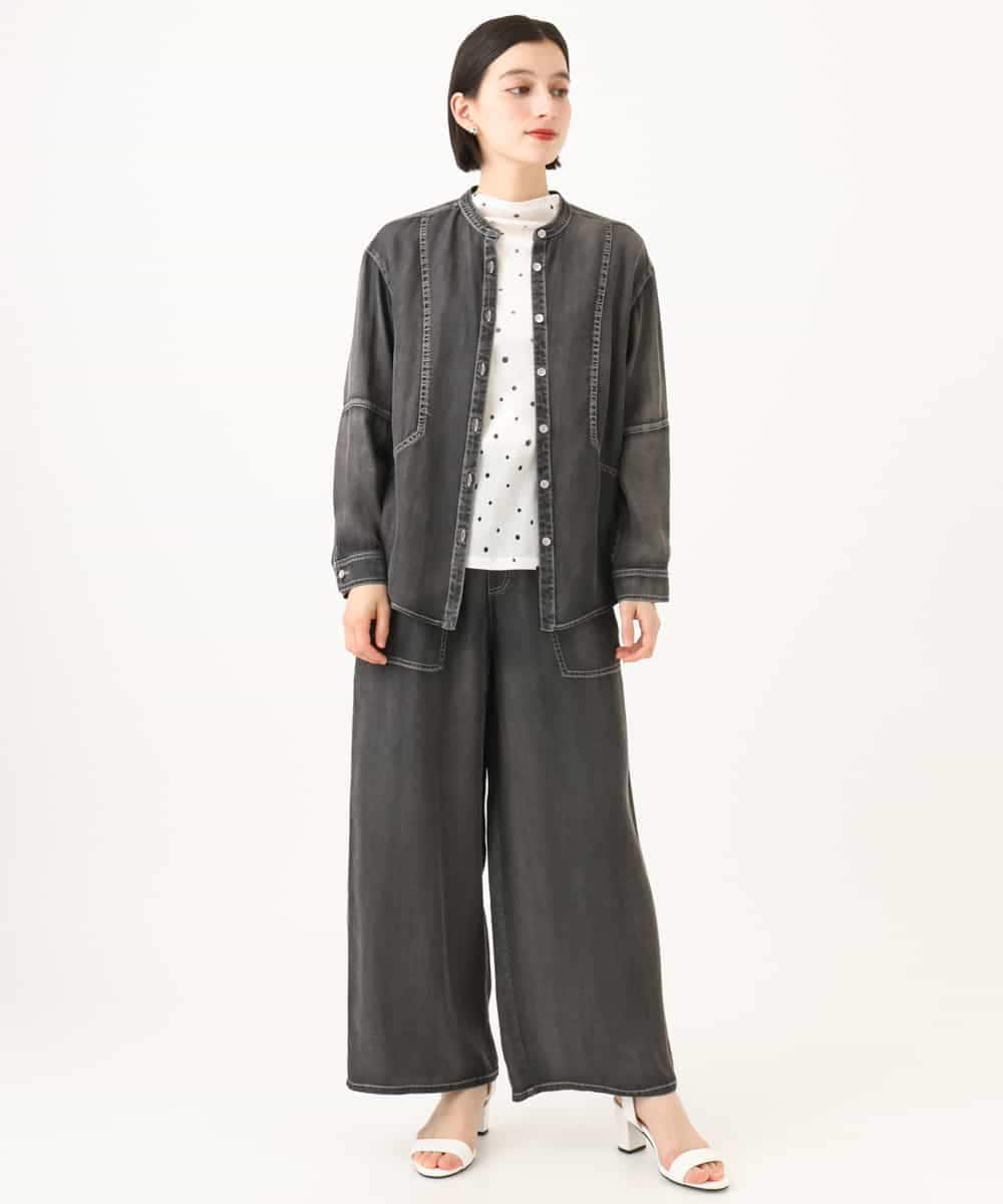 PHLJE08270 GEORGES RECH(小さいサイズ)(メゾン ドゥ サンク)  [セットアップ対応]ライトデニムイージーワイドパンツ グレー