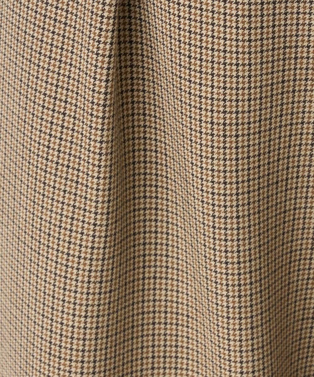 PHLJE18330 GEORGES RECH(小さいサイズ)(メゾン ドゥ サンク) ガンクラブチェックハイウエストワイドパンツ ベージュ
