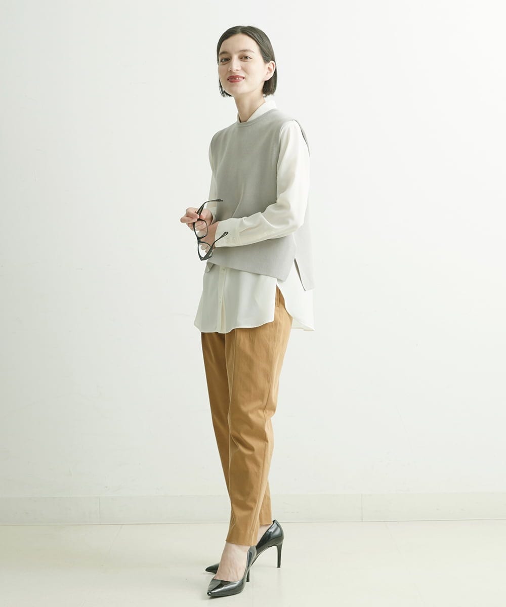 PHLJQ11210 GEORGES RECH(小さいサイズ)(メゾン ドゥ サンク) 起毛ストレートスティックパンツ ベージュ