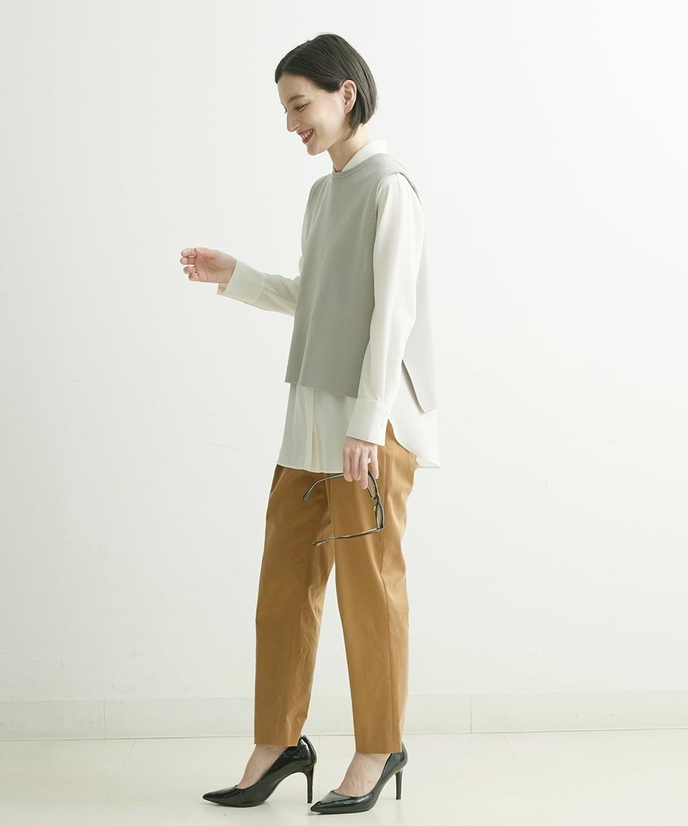 PHLJQ11210 GEORGES RECH(小さいサイズ)(メゾン ドゥ サンク) 起毛ストレートスティックパンツ ベージュ