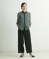 PHLJQ24230 GEORGES RECH(小さいサイズ)(メゾン ドゥ サンク) ストレッチワイドパンツ ブラック