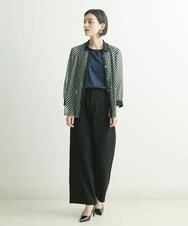 PHLJQ24230 GEORGES RECH(小さいサイズ)(メゾン ドゥ サンク) ストレッチワイドパンツ ブラック