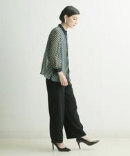 PHLJQ24230 GEORGES RECH(小さいサイズ)(メゾン ドゥ サンク) ストレッチワイドパンツ ブラック