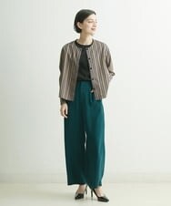 PHLJQ24230 GEORGES RECH(小さいサイズ)(メゾン ドゥ サンク) ストレッチワイドパンツ ブラック