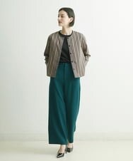PHLJQ24230 GEORGES RECH(小さいサイズ)(メゾン ドゥ サンク) ストレッチワイドパンツ ブラック