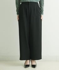 PHLJQ24230 GEORGES RECH(小さいサイズ)(メゾン ドゥ サンク) ストレッチワイドパンツ ブラック