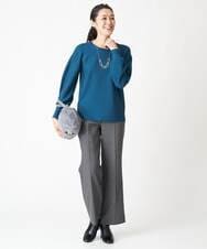 PHLJS38290 GEORGES RECH(小さいサイズ)(メゾン ドゥ サンク) [日本製]トライアングルジャカードフレアパンツ ブラック系