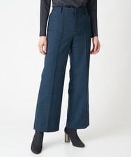 PHLJS38290 GEORGES RECH(小さいサイズ)(メゾン ドゥ サンク) [日本製]トライアングルジャカードフレアパンツ ブラック系